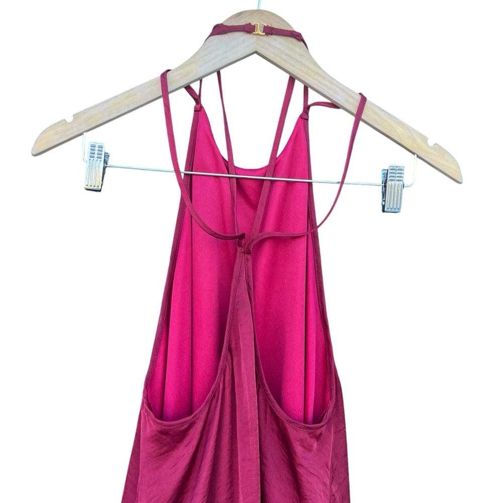 Show Me Your MuMu | Mini Red Cocktail Strappy Satin Dress | M - Picture 9 of 14